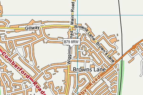 B79 8RW map - OS VectorMap District (Ordnance Survey)