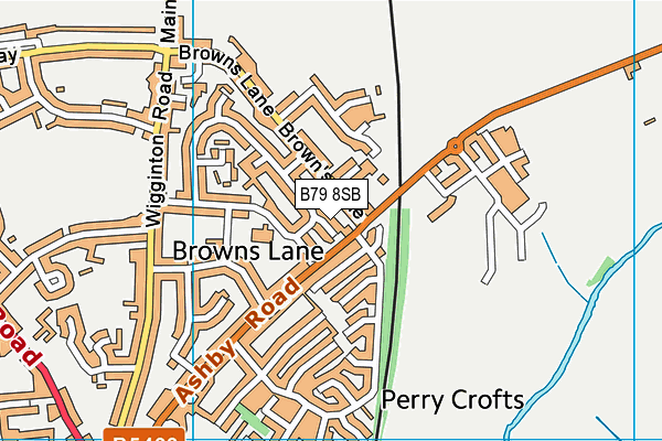 B79 8SB map - OS VectorMap District (Ordnance Survey)