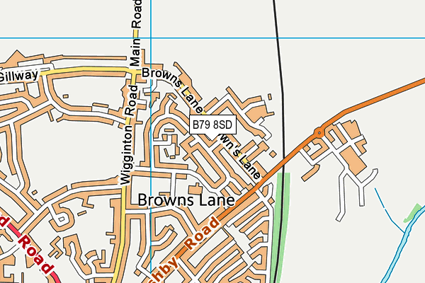 B79 8SD map - OS VectorMap District (Ordnance Survey)