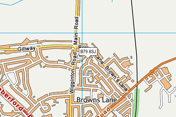 B79 8SJ map - OS VectorMap District (Ordnance Survey)