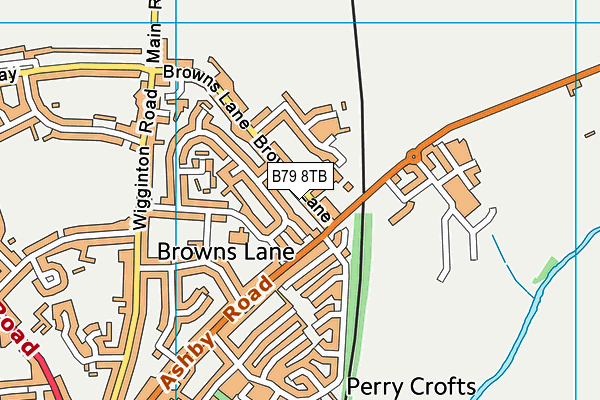 B79 8TB map - OS VectorMap District (Ordnance Survey)