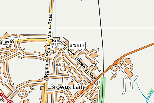 B79 8TH map - OS VectorMap District (Ordnance Survey)