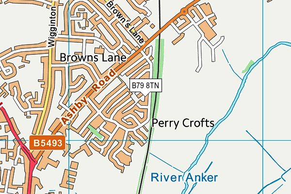 B79 8TN map - OS VectorMap District (Ordnance Survey)