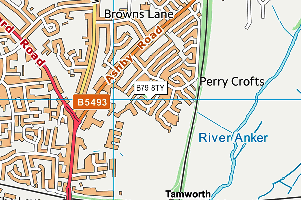 B79 8TY map - OS VectorMap District (Ordnance Survey)