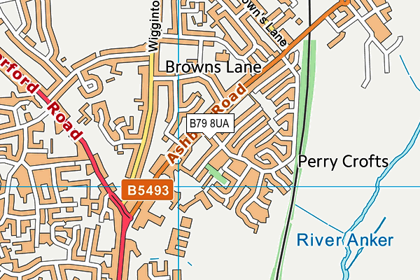 B79 8UA map - OS VectorMap District (Ordnance Survey)