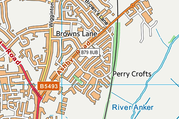 B79 8UB map - OS VectorMap District (Ordnance Survey)