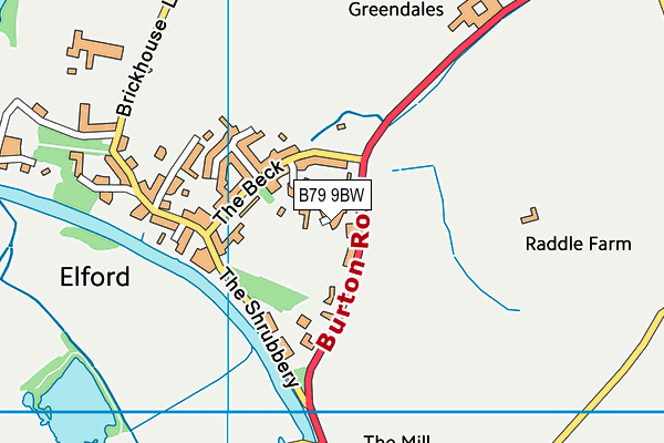 B79 9BW map - OS VectorMap District (Ordnance Survey)