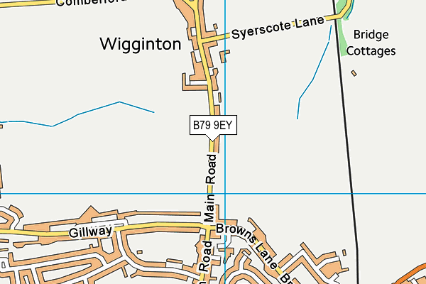 B79 9EY map - OS VectorMap District (Ordnance Survey)