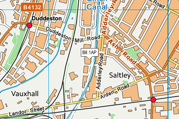 B8 1AP map - OS VectorMap District (Ordnance Survey)