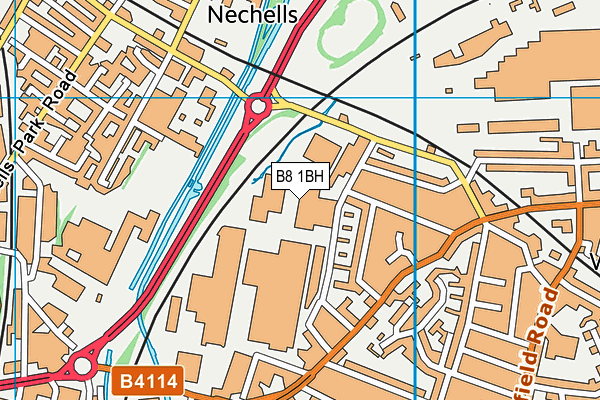 B8 1BH map - OS VectorMap District (Ordnance Survey)