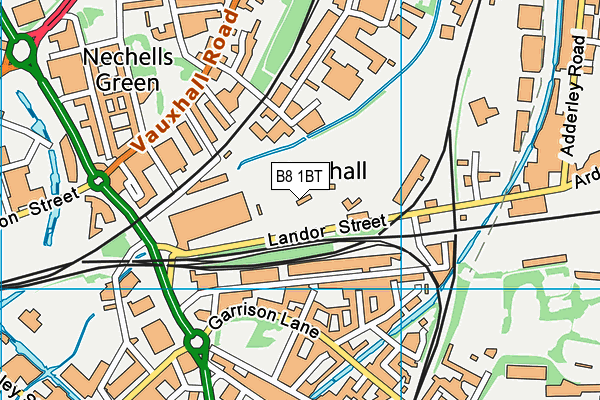 B8 1BT map - OS VectorMap District (Ordnance Survey)