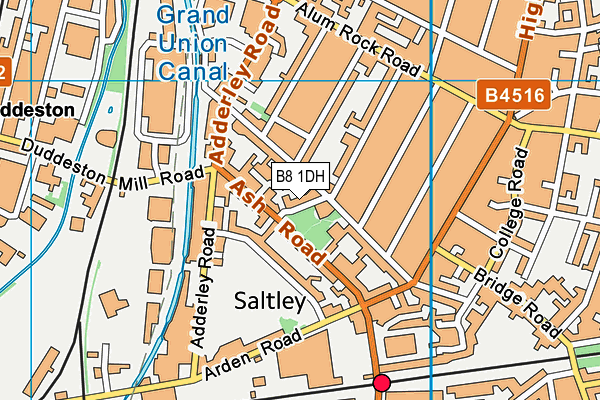 B8 1DH map - OS VectorMap District (Ordnance Survey)