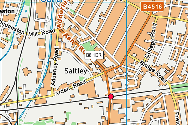 B8 1DR map - OS VectorMap District (Ordnance Survey)