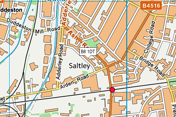 B8 1DT map - OS VectorMap District (Ordnance Survey)