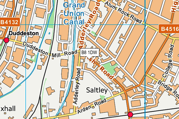 B8 1DW map - OS VectorMap District (Ordnance Survey)