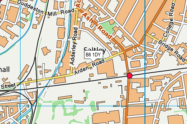 B8 1DY map - OS VectorMap District (Ordnance Survey)