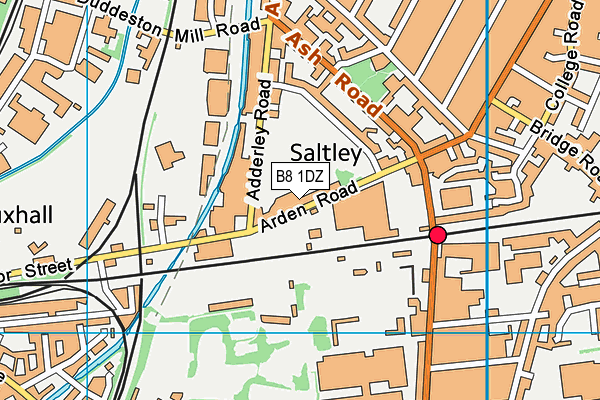 Adderley Primary School map (B8 1DZ) - OS VectorMap District (Ordnance Survey)