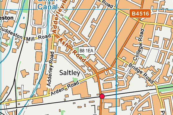 B8 1EA map - OS VectorMap District (Ordnance Survey)