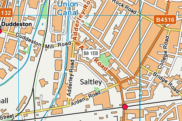 B8 1EB map - OS VectorMap District (Ordnance Survey)