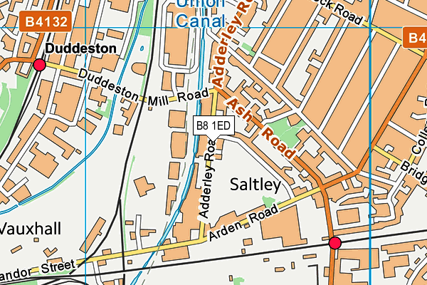 B8 1ED map - OS VectorMap District (Ordnance Survey)