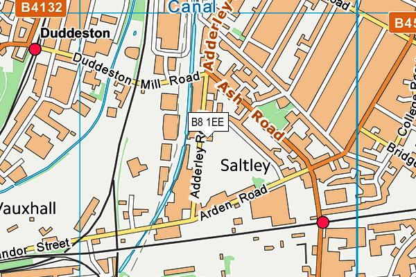 B8 1EE map - OS VectorMap District (Ordnance Survey)