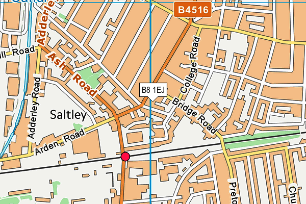 B8 1EJ map - OS VectorMap District (Ordnance Survey)