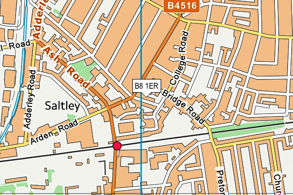 B8 1ER map - OS VectorMap District (Ordnance Survey)
