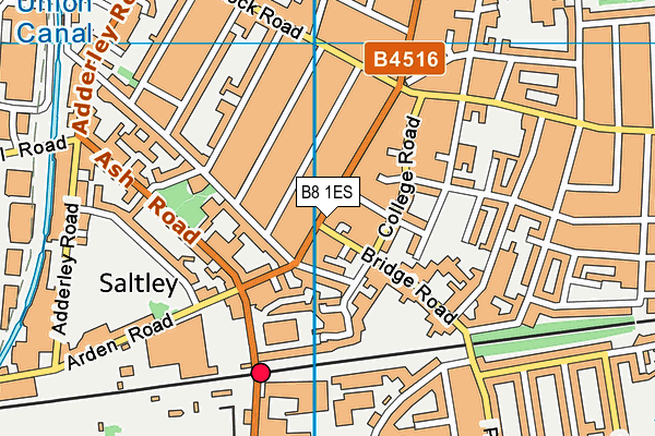 B8 1ES map - OS VectorMap District (Ordnance Survey)