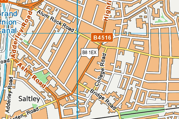 B8 1EX map - OS VectorMap District (Ordnance Survey)