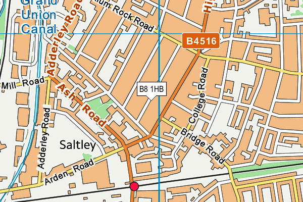 B8 1HB map - OS VectorMap District (Ordnance Survey)