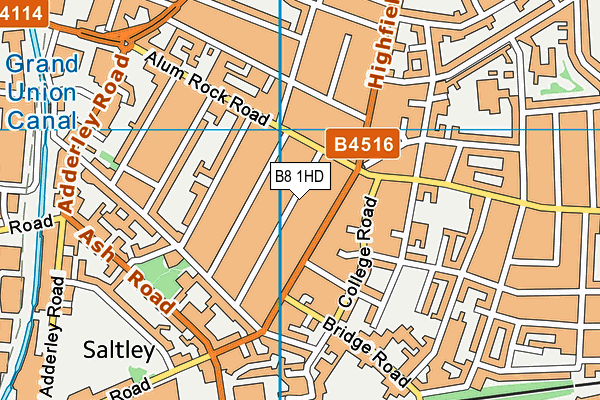 B8 1HD map - OS VectorMap District (Ordnance Survey)