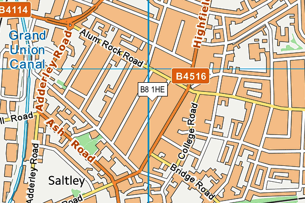 B8 1HE map - OS VectorMap District (Ordnance Survey)