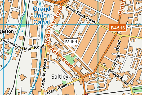 B8 1HH map - OS VectorMap District (Ordnance Survey)