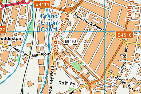 B8 1HJ map - OS VectorMap District (Ordnance Survey)