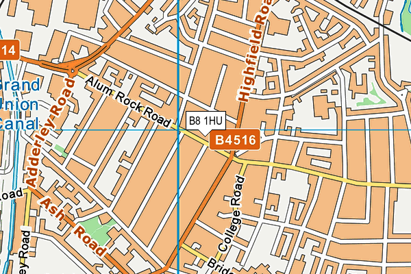 B8 1HU map - OS VectorMap District (Ordnance Survey)