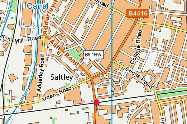 B8 1HW map - OS VectorMap District (Ordnance Survey)