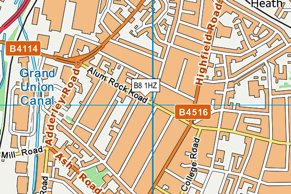 B8 1HZ map - OS VectorMap District (Ordnance Survey)