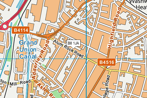 B8 1JA map - OS VectorMap District (Ordnance Survey)