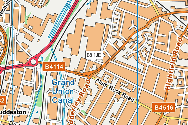 B8 1JE map - OS VectorMap District (Ordnance Survey)