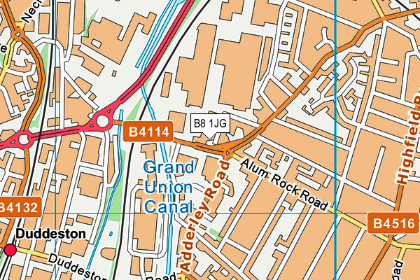 B8 1JG map - OS VectorMap District (Ordnance Survey)