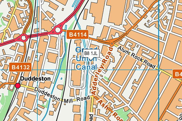 B8 1JL map - OS VectorMap District (Ordnance Survey)