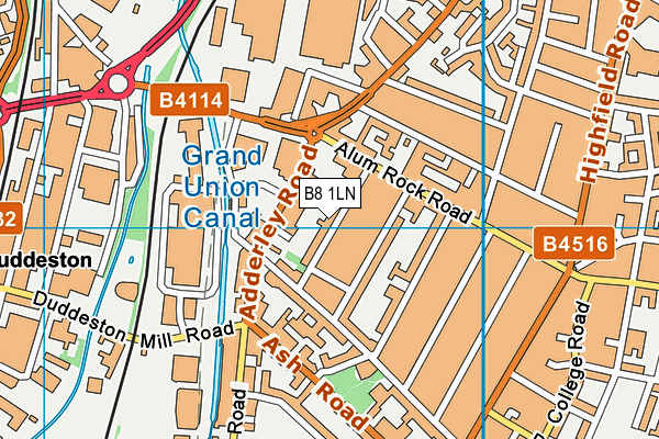 B8 1LN map - OS VectorMap District (Ordnance Survey)