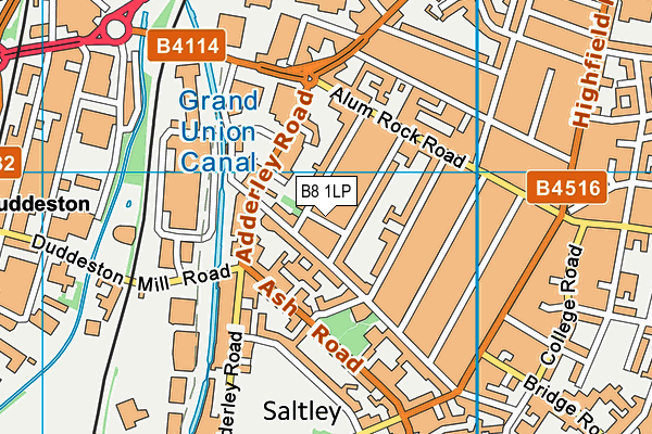 B8 1LP map - OS VectorMap District (Ordnance Survey)