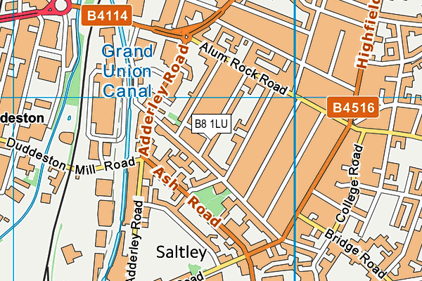B8 1LU map - OS VectorMap District (Ordnance Survey)