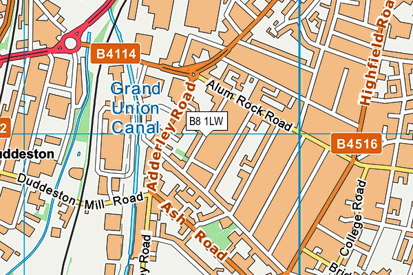 B8 1LW map - OS VectorMap District (Ordnance Survey)