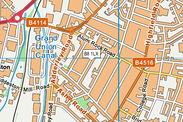 B8 1LX map - OS VectorMap District (Ordnance Survey)