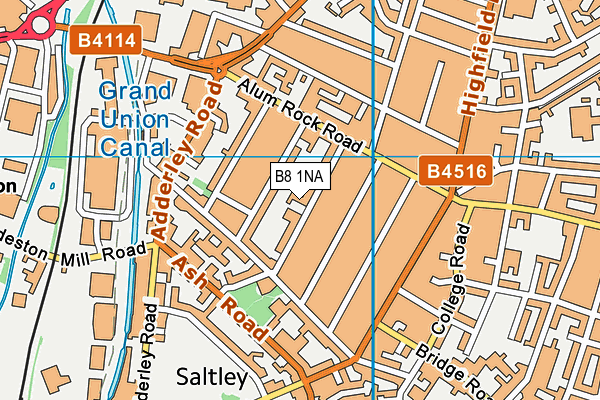 B8 1NA map - OS VectorMap District (Ordnance Survey)