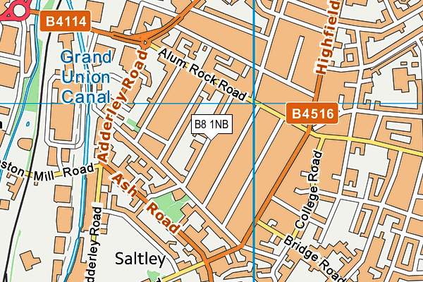 B8 1NB map - OS VectorMap District (Ordnance Survey)