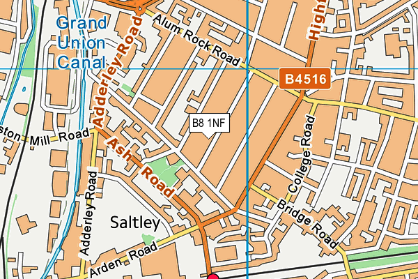 B8 1NF map - OS VectorMap District (Ordnance Survey)