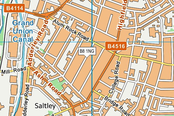 B8 1NG map - OS VectorMap District (Ordnance Survey)